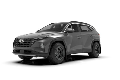 Rally Armor 2022 Hyundai Tucson Black UR Mud Flap w/ White Logo - eliteracefab.com