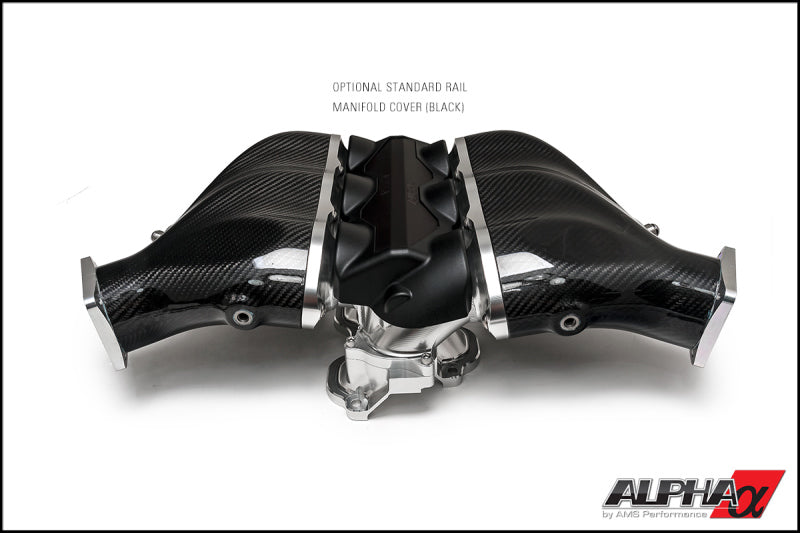 AMS Performance 2009+ Nissan GT-R Alpha Carbon Fiber/Billet Intake Manifold w/Std Fuel Rail - Clear