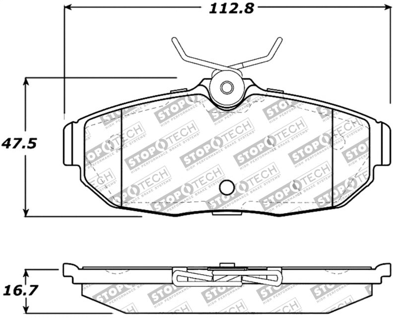 StopTech Performance 05-09 Ford Mustang Cobra/Mach 1 V6/GT / 10 Shelby/Shelby GT Rear Brake Pads - eliteracefab.com