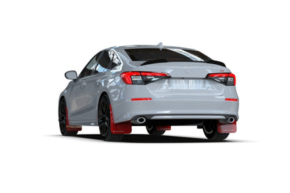 Rally Armor 2022 Honda Civic (Incl. Si/Sport/Touring) Black UR Mud Flap w/ White Logo - eliteracefab.com
