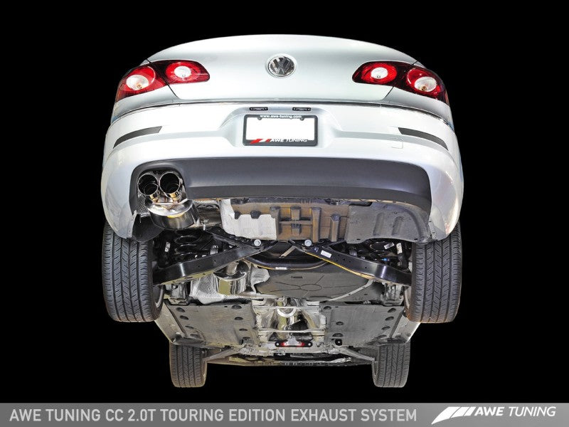 AWE Tuning VW CC 2.0T Touring Edition Performance Exhaust - Diamond Black Tips - eliteracefab.com