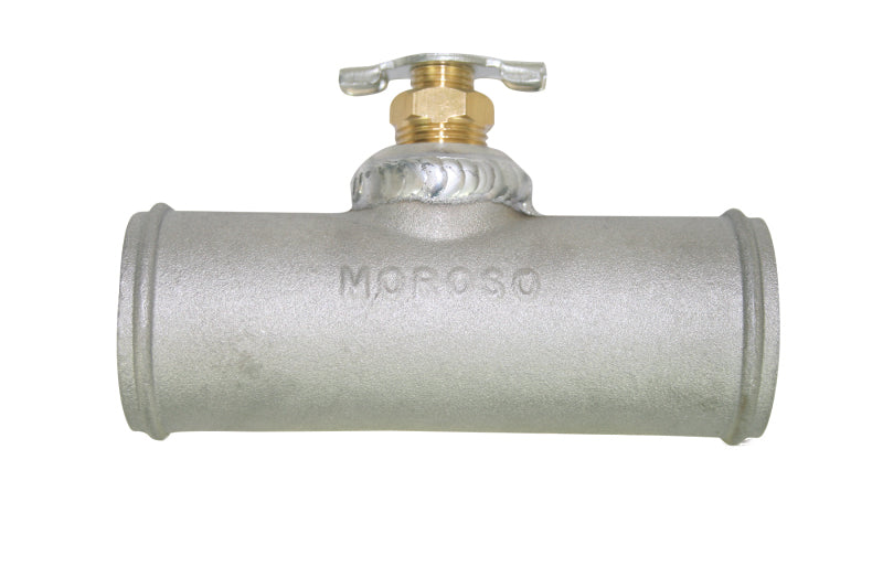 Moroso Radiator Hose Bleed/Drain - 3/8in Petcock - 1-1/2in to 1-1/2in Hose - Cast Aluminum