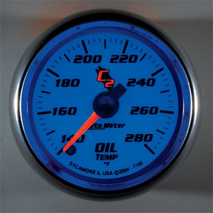 Autometer C2 52mm 140 - 280 Deg. F Electronic Oil Temp Gauge 7156
