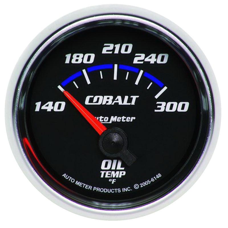 AutoMeter GAUGE; OIL TEMP; 2 1/16in.; 140-300deg.F; ELECTRIC; COBALT - eliteracefab.com