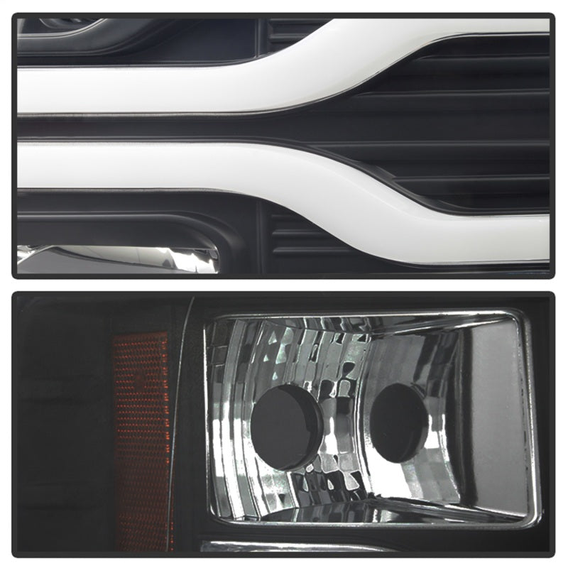 Spyder Chevy Silverado 1500 07-13 Version 3 Projector Headlights - Black PRO-YD-CS07V3-LBDRL-BK - eliteracefab.com