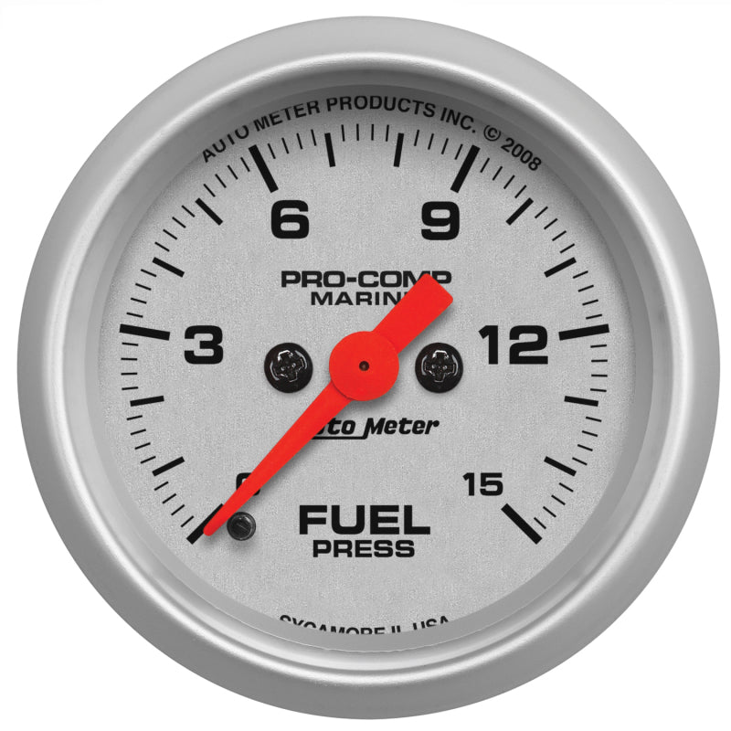 Autometer Marine 2-1/16in 15 PSI Digital Stepper Motor Fuel Pressure Gauge 200848-33