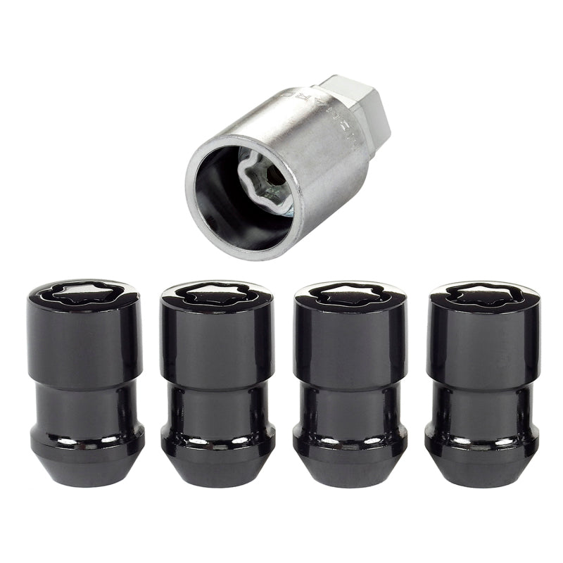 McGard Wheel Lock Nut Set - 4pk. (Cone Seat) 1/2-20 / 3/4 & 13/16 Dual Hex / 1.46in. Length - Black - eliteracefab.com