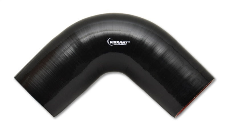 Vibrant 4 Ply Reinforced Silicone Elbow Connector - 2.5in I.D. - 90 deg. Elbow (BLACK) - eliteracefab.com