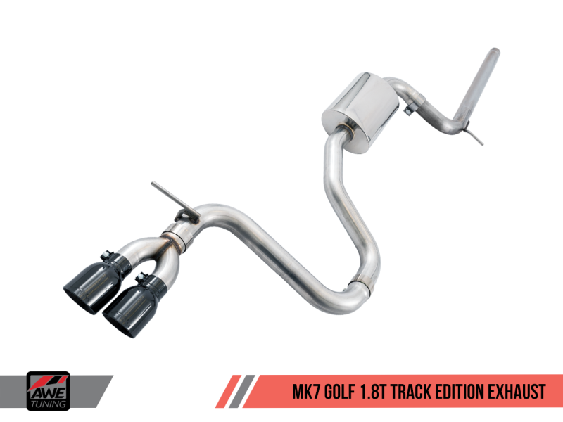 AWE Tuning VW MK7 Golf 1.8T Track Edition Exhaust w/Chrome Silver Tips (90mm) - eliteracefab.com