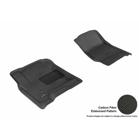 3D MAXpider 2014-2020 Chevrolet Silverado Double Cab/Crew Cab Kagu 1st Row Floormat - Black - eliteracefab.com