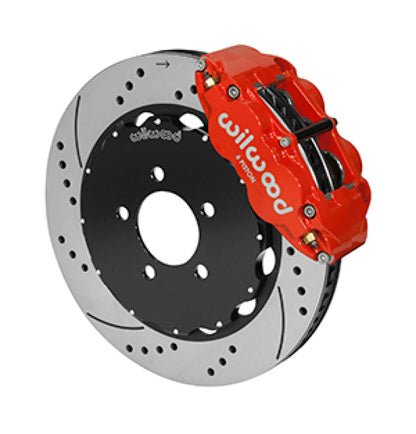 Wilwood Dynapro Radial / MC4 Rear Kit 12.19 Drilled Red Backdraft Roadster w/E46 Suspension w/Lines Wilwood