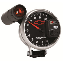 Load image into Gallery viewer, Autometer GM Bowtie Black 5in 10000 RPM Pedestal Electronic Tachometer w/ Ext Shift Light