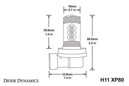 Diode Dynamics H11 XP80 LED - Cool - White (Pair) Diode Dynamics