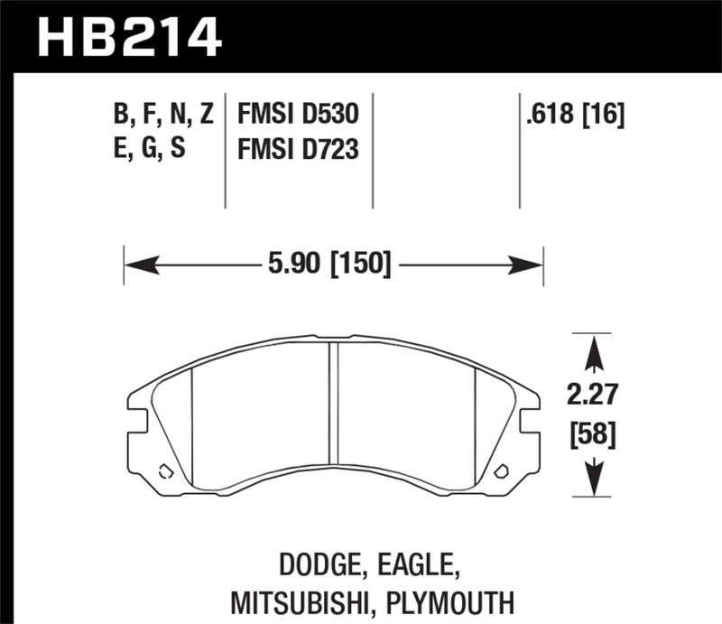 Hawk Performance DTC-60 Front Brake Pads - HB214G.618