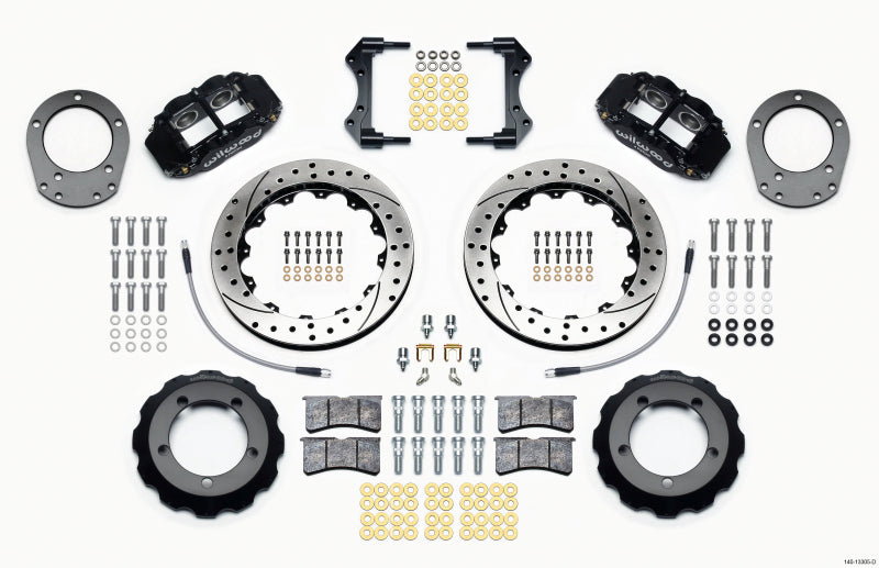 Wilwood Narrow Superlite 4R Front Hat Kit 12.88in Drilled 76-77 Ford Bronco Dana 44 w/Lines Wilwood