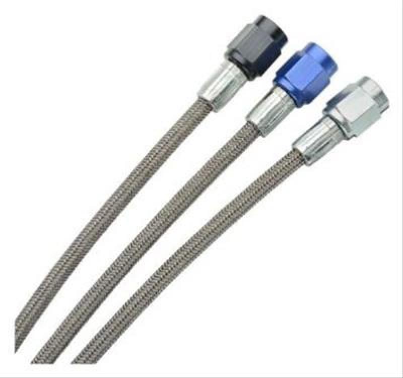 Fragola -2AN Brake Line w/ -3AN Blue Alum. Nuts 16in Fragola
