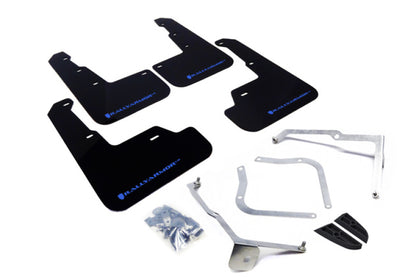 Rally Armor UR Mudflaps Black Urethane Blue Logo 2015-2021 WRX / 2015-2021 STI - eliteracefab.com