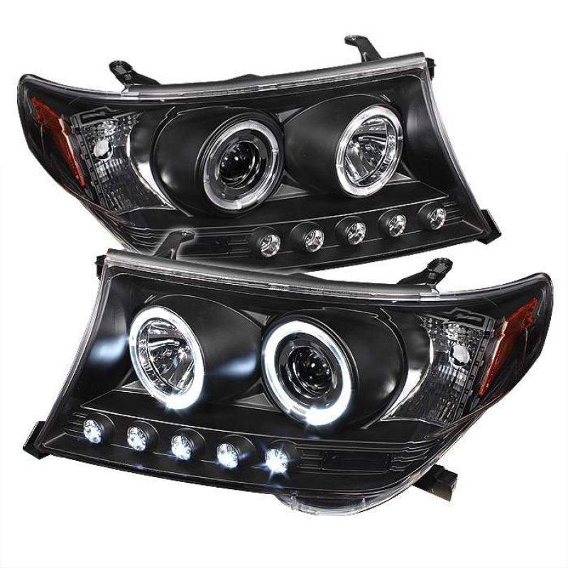 Spyder Toyota Land Cruiser 08-11 Projector Headlights LED Halo LED Blk PRO-YD-TLAND08-HL-BK - eliteracefab.com