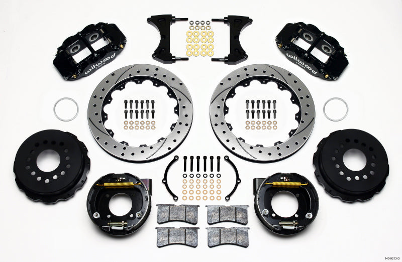 Wilwood Narrow Superlite 4R Rear P-Brk Kit 12.88in Drilled Chevy 12 Bolt w/ C-Clips Wilwood