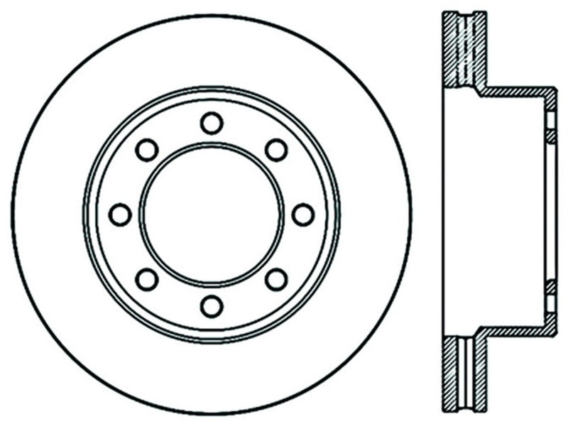 StopTech 09-12 Dodge Ram 2500 PU 2WD/4WD / 09-12 Ram 3500 PU 4WD Slotted Left Front CRYO Brake Roto Stoptech