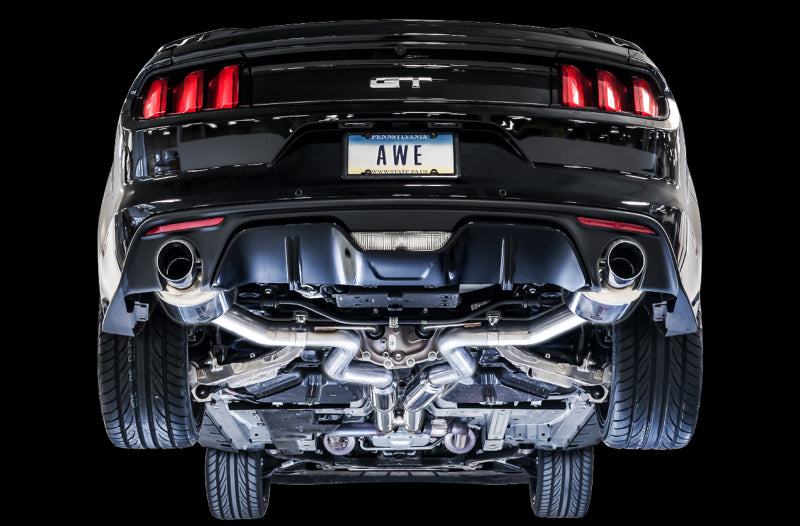 AWE Tuning S550 Mustang GT Cat-back Exhaust - Touring Edition (Chrome Silver Tips) AWE Tuning