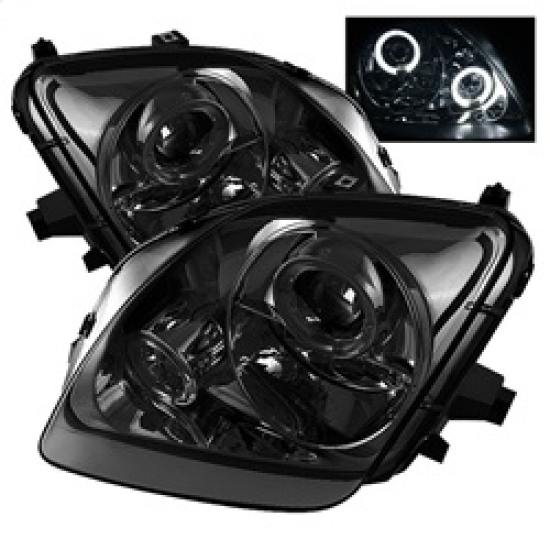 Spyder Honda Prelude 97-01 Projector Headlights LED Halo Smoke High H1 Low H1 PRO-YD-HP97-HL-SM - eliteracefab.com