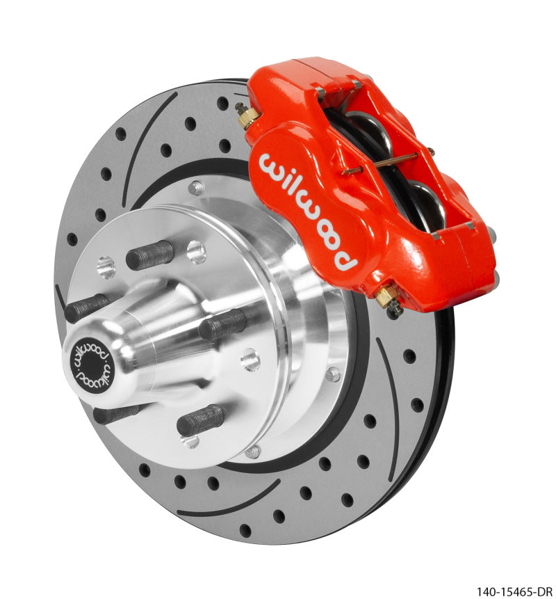 Wilwood Forged Dynalite Pro Series Front Brake Kit Red Caliper 11.00in SRP Drilled & Slotted Rotor Wilwood