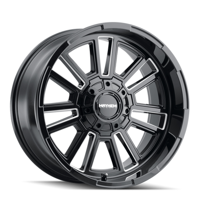 Mayhem 8115 Apollo 20x10 / 5x127 BP / -19mm Offset / 87.1mm Hub Black w/ Milled Spokes Wheel Mayhem