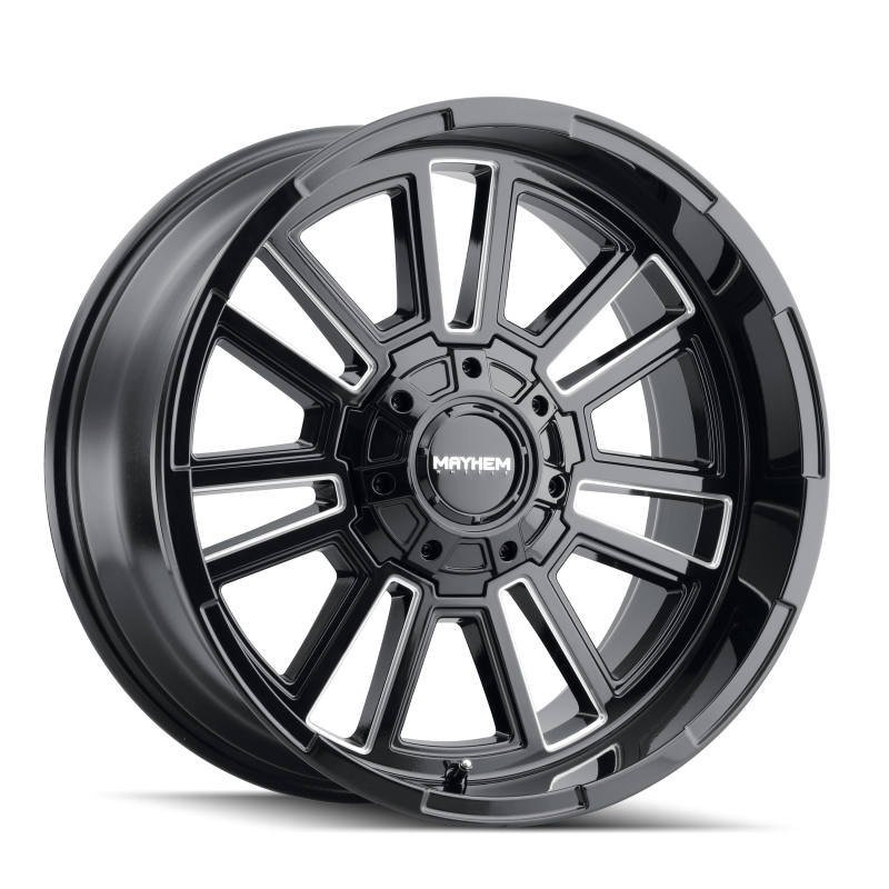 Mayhem 8115 Apollo 20x10 / 8x165.1 BP / -19mm Offset / 125.2mm Hub Black w/ Milled Spokes Wheel Mayhem