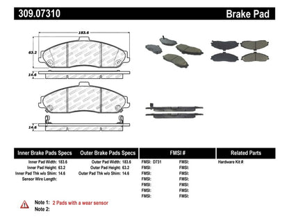 StopTech Performance 04-08 Cadillac XLR/XLR-V / 97-10 Corvette / 05-06 Pontiac GTO Front Brake Pads - eliteracefab.com