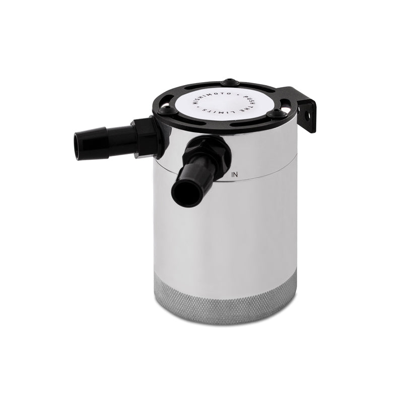 Mishimoto Compact Baffled Oil Catch Can - 2-Port - Polished - eliteracefab.com