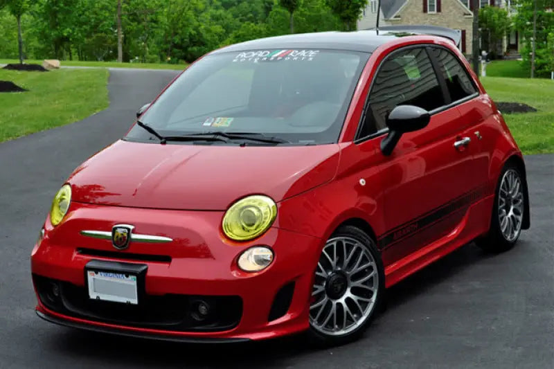 Rally Armor UR Mudflaps Urethane Fiat 500 2012-2013 Black/Red - eliteracefab.com