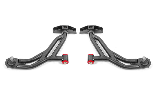 BMR Suspension 05-14 Ford Mustang Lower A-Arms - Black Hammertone - Non-Adjustable - eliteracefab.com