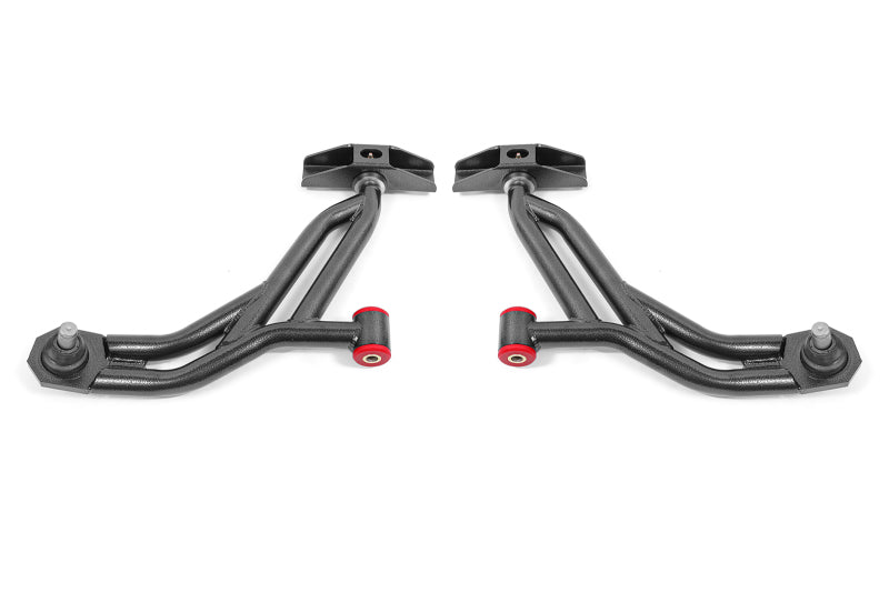 BMR Suspension 05-14 Ford Mustang Lower A-Arms - Black Hammertone - Non-Adjustable - eliteracefab.com