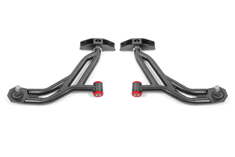 BMR 10-14 Ford Mustang / Shelby GT500 Non-Adj. Lower A-Arms (Poly/Delrin) - Black Hammertone - eliteracefab.com