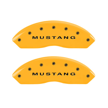 MGP 4 Caliper Covers Engraved Front Mustang Rear S197/GT Yellow Finish Black Char 2003 Ford Mustang MGP