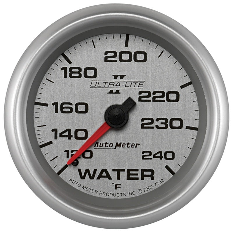 AutoMeter Gauge Water Temp 2-5/8in. 120-240 Deg. F Mechanical Ultra-Lite II 7732