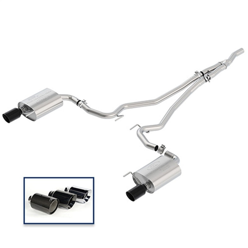 Ford Racing 2018+ Mustang 2.3L EcoBoost Cat-Back Extreme Exhaust System w/ Black Chrome Tips Ford Racing