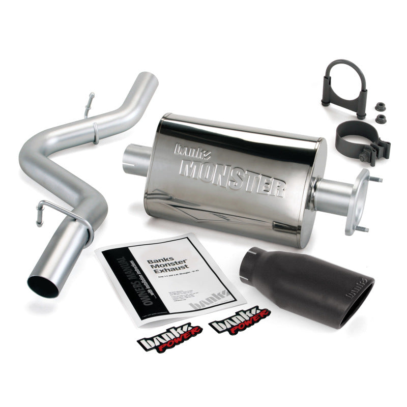 Banks Power 04-06 Jeep 4.0L Wrangler Monster Exhaust System - SS Single Exhaust w/ Black Tip Banks Power