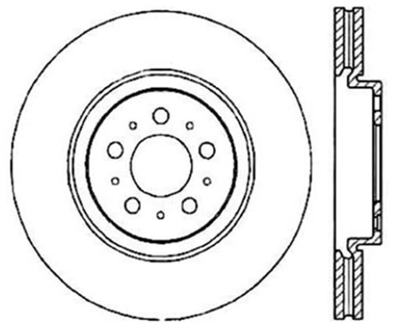 StopTech 04-07 Volvo S60 / 04 -07 Volvo S70 Cyro Sport Slotted Front Right Rotor Stoptech