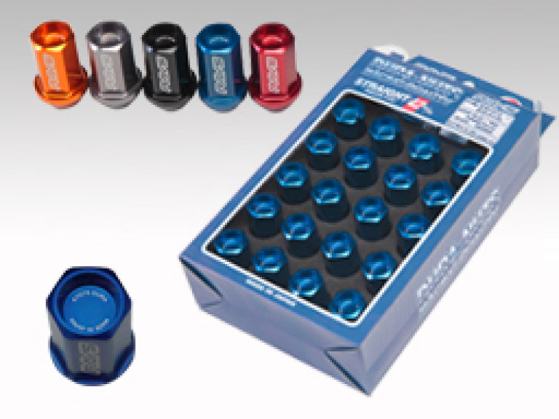 Rays Dura-Nut L42 Straight Type 12X1.25 Lug Nut Set 16 Lug 4 Lock Set - Blue - eliteracefab.com