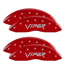 Load image into Gallery viewer, MGP 4 Caliper Covers Engraved Front &amp; Rear Gen 2/Viper Red finish silver ch MGP