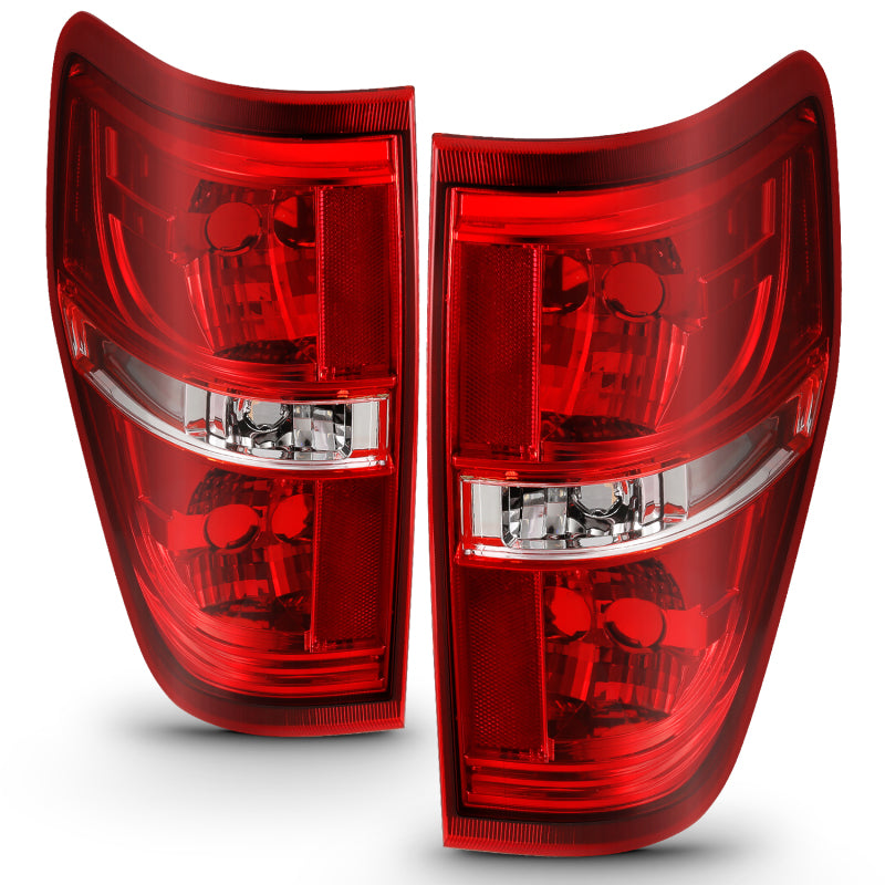 ANZO 2009-2014 Ford F-150 Euro Taillight Red/Clear (W/O Bulb) - eliteracefab.com