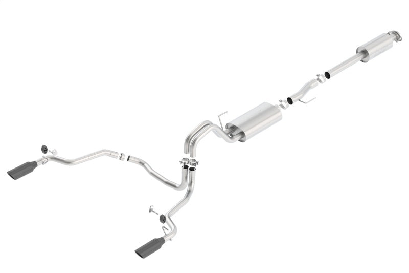 Borla 15-17 F-150 2.7/3.5L V6 EcoBoost / 5.0L V8 Black Chrome Cat-Back Touring Exhaust - eliteracefab.com