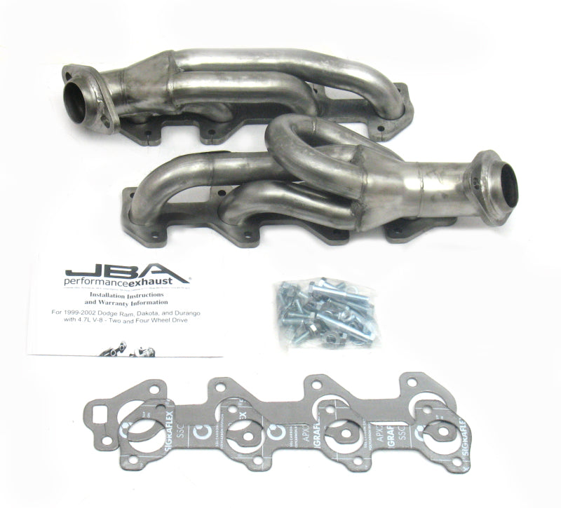 JBA 1949S-2 | 04-07 DODGE DAKOTA 4.7L POWERTECH 1-1/2IN PRIMARY RAW 409SS CAT4WARD HEADER; 2004-2007 - eliteracefab.com