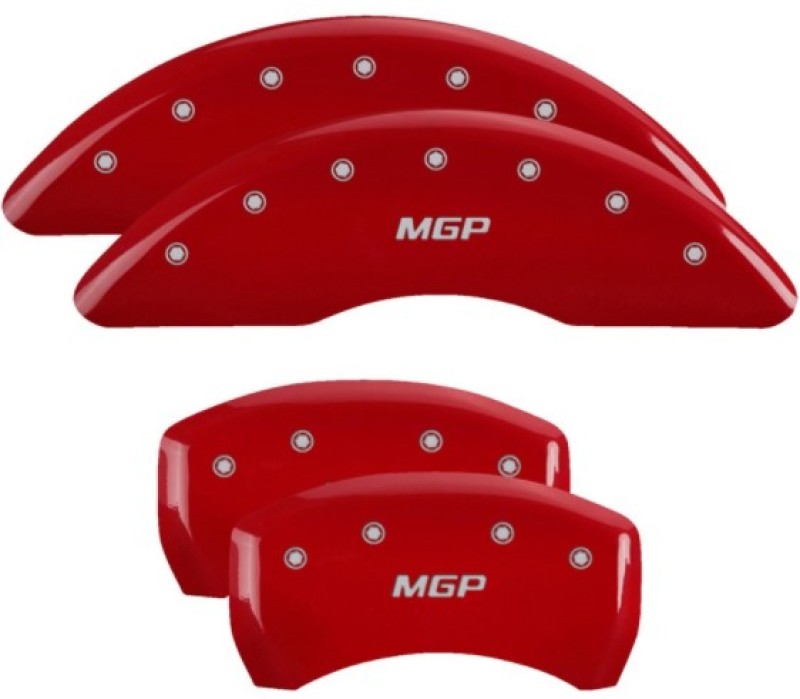 MGP 4 Caliper Covers Engraved Front & Rear MGP Red Finish Silver Char 2019 Mercedes-Benz GLE43 AMG MGP