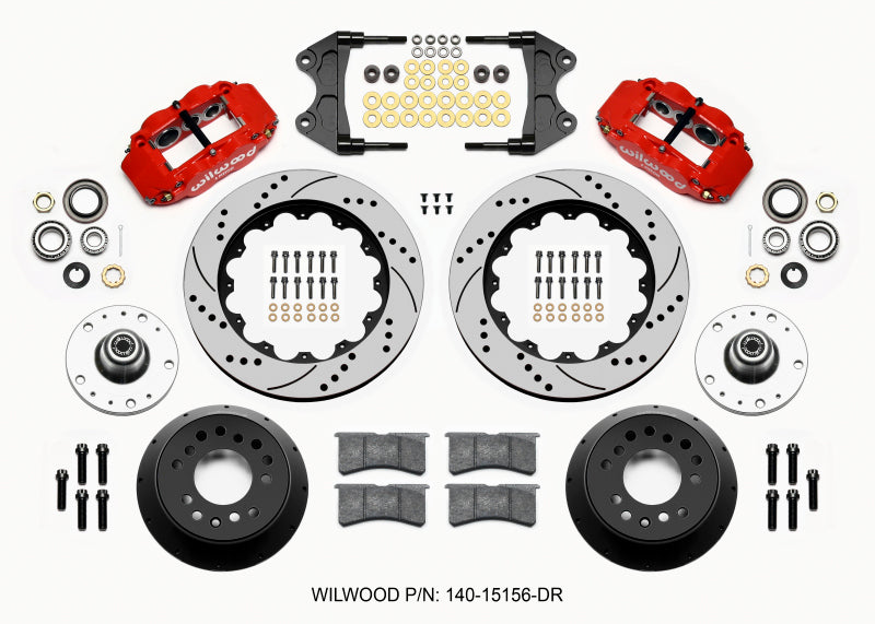Wilwood Narrow Superlite 6R Front Hub Kit 14.00in Drill Red WWE ProSpindle (5x4.75in 5x5.00in Hub) Wilwood