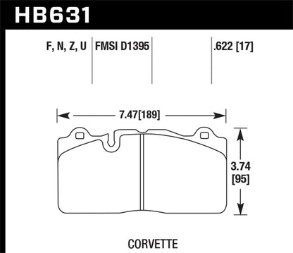 Hawk 09-11 Corvette Z06/ZR-1 (w/Carbon Ceramic Brake Package and Iron rotors) HP+ Autocross Front Br - eliteracefab.com