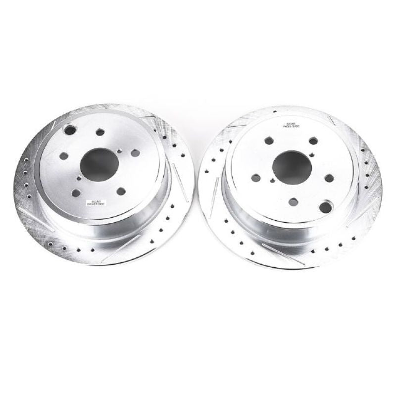 Power Stop 15-19 Subaru WRX Rear Evolution Drilled & Slotted Rotors - Pair - eliteracefab.com