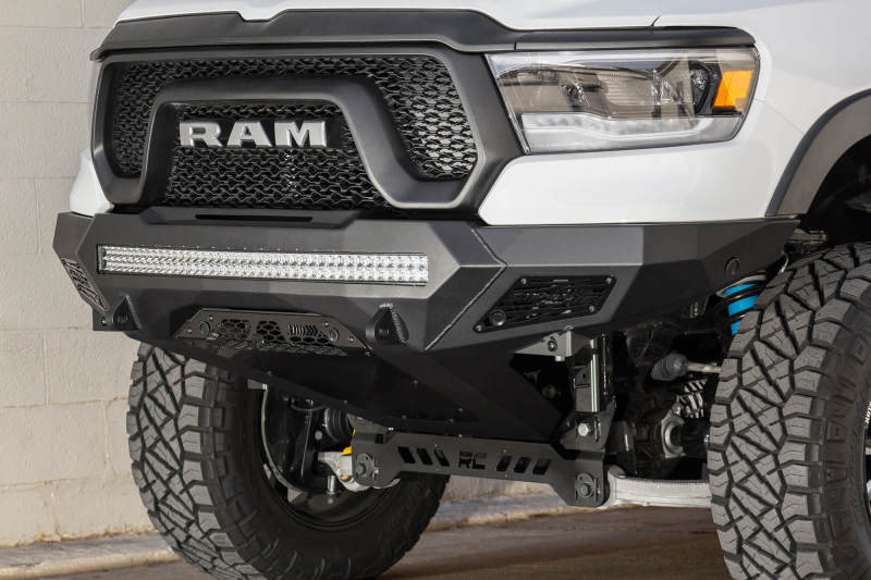 Addictive Desert Designs 2019 Ram Rebel 1500 Stealth Fighter Fr Bumper w/Parking Sensor Cutouts Addictive Desert Designs